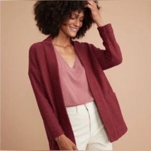 Marine Layer Birdseye Cardigan in Rhododendron Size S
